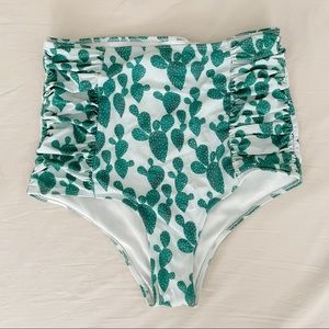 Kortni Jeane Cactus Ruched Swimsuit Bottoms